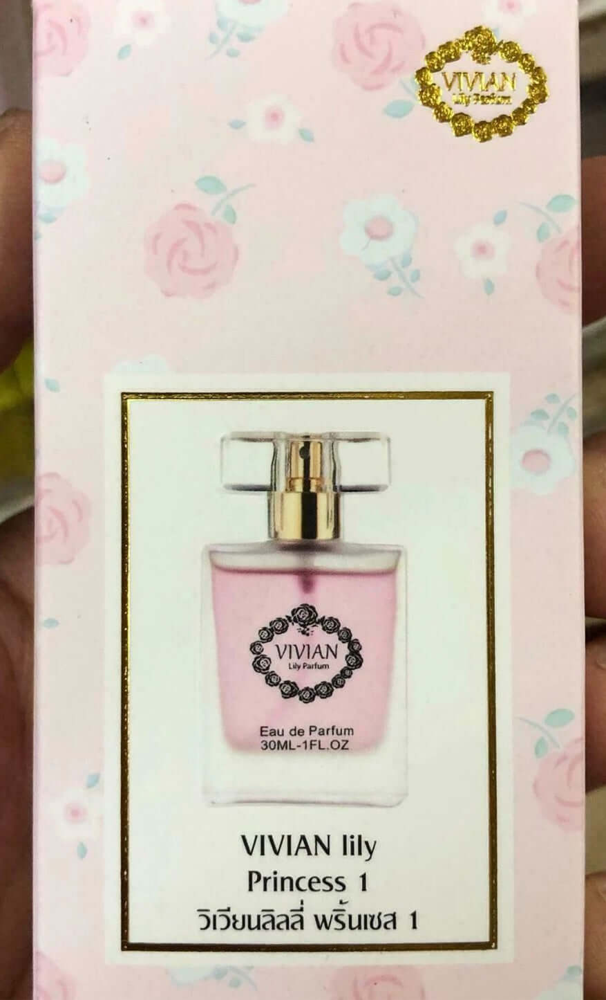 Vivian Lily Princess 1 Eau de Parfum Spray 30ml bottle on floral packaging.