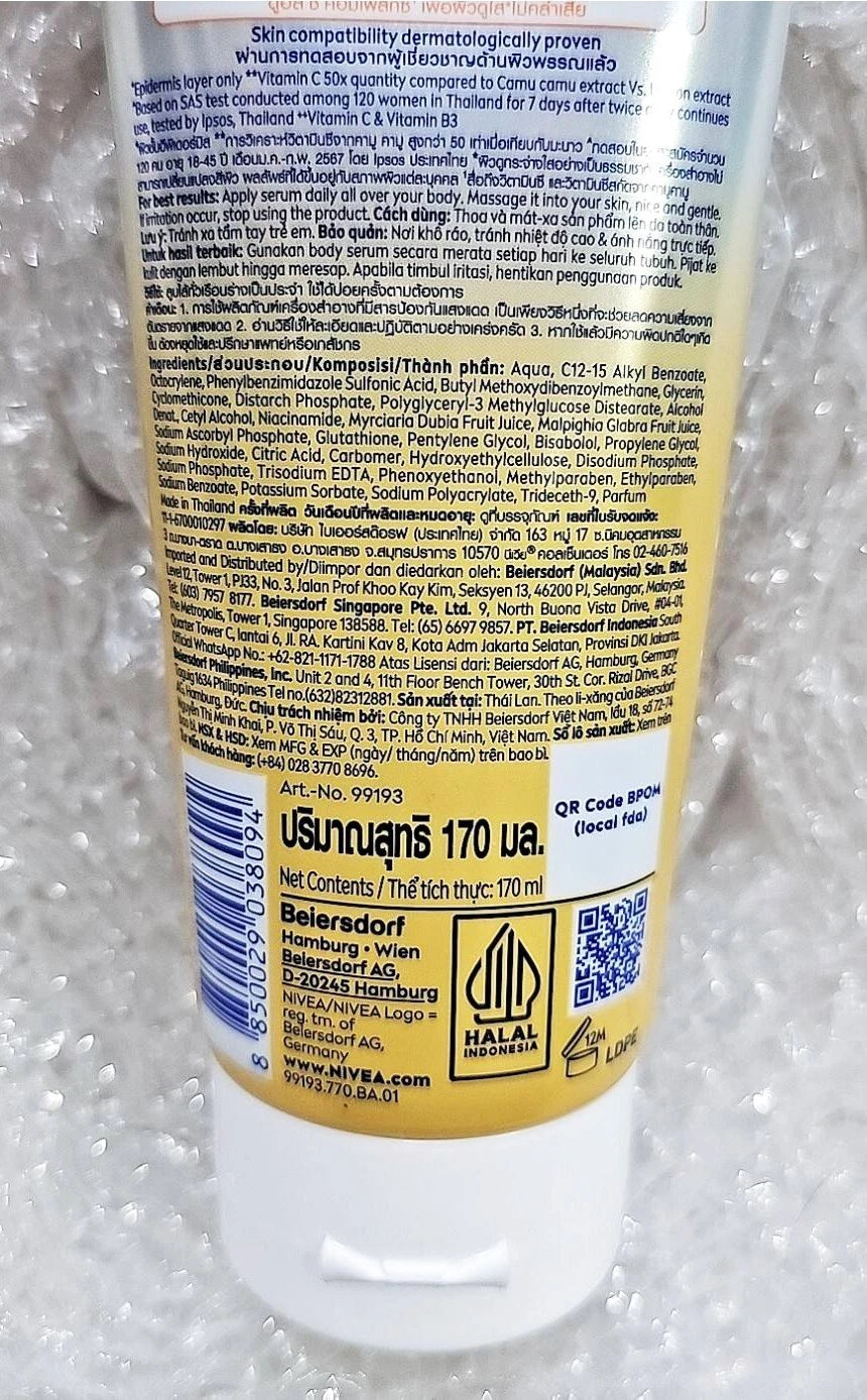 Nivea Super C Body Serum SPF50 PA+++ 170ml Gluta Niacinamide Protect