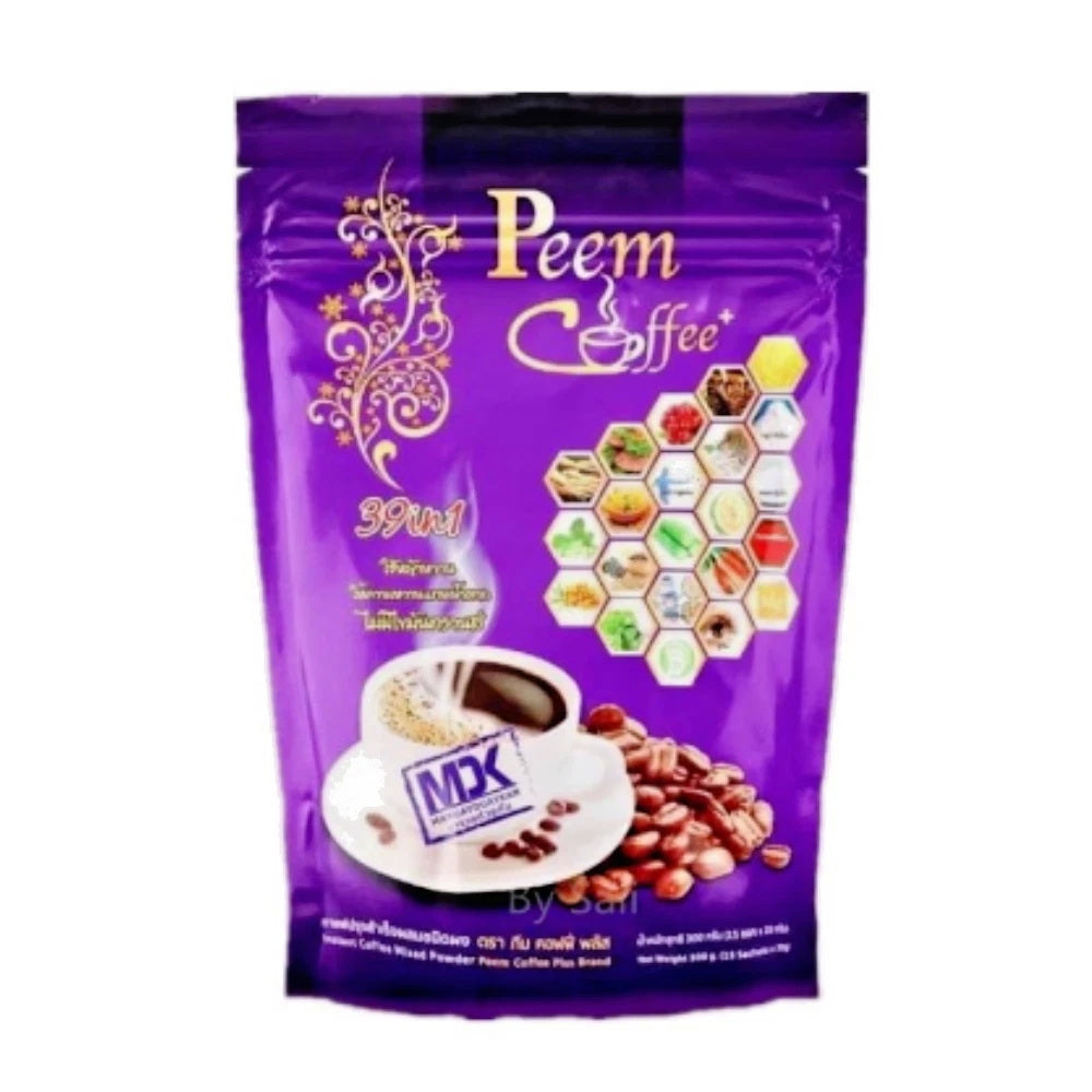 Peem Coffee Herbs 39 In 1 Instant Coffee Mix Powder 300g purple package front view