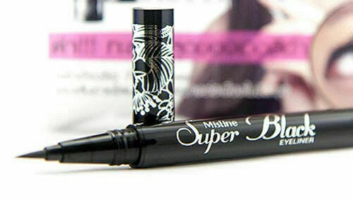 Mistine Super Black Eyeliner smooth line stroke and pen tip display