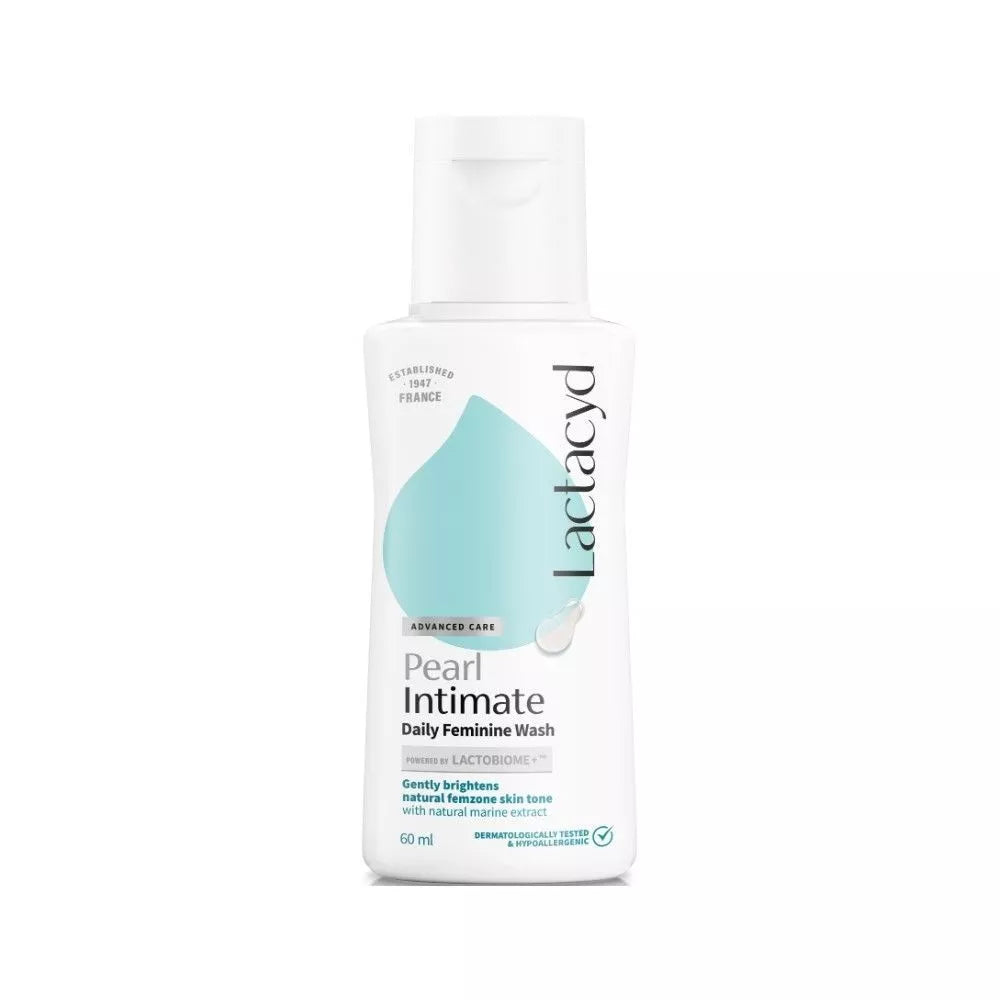 Lactacyd Pearl Intimate Wash 60 ml, advanced care daily feminine wash for freshness and hygiene.