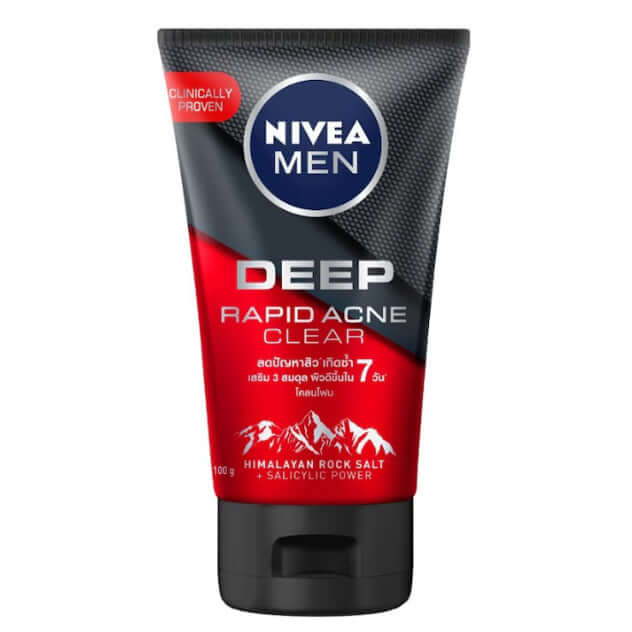 NIVEA MEN Facial Foam 100g Deep Rapid Clear front tube packaging