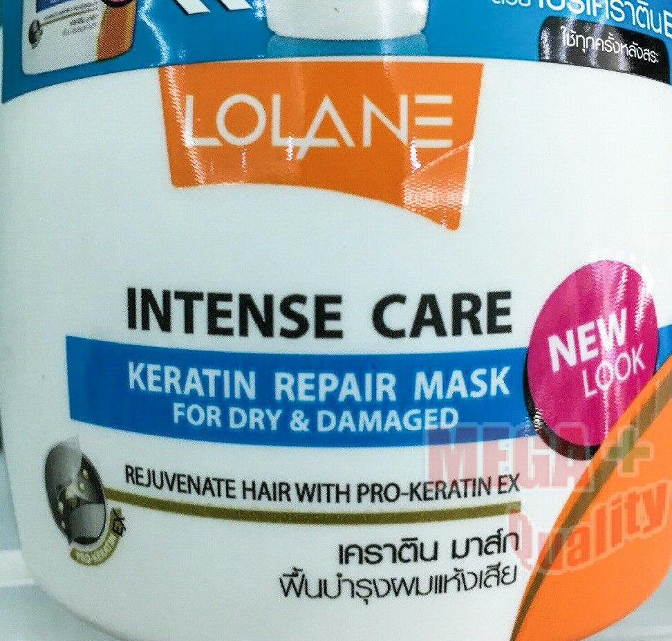 Lolane Keratin Repair Mask Intense Care front label showing Pro Keratin EX for dry and damaged hair