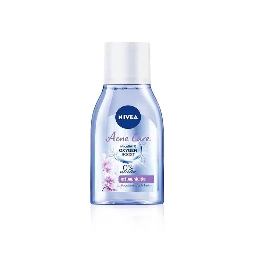 Nivea Micellar Water Acne Care Oxygen Boost Cleansing Makeup Cleanser bottle with blue design