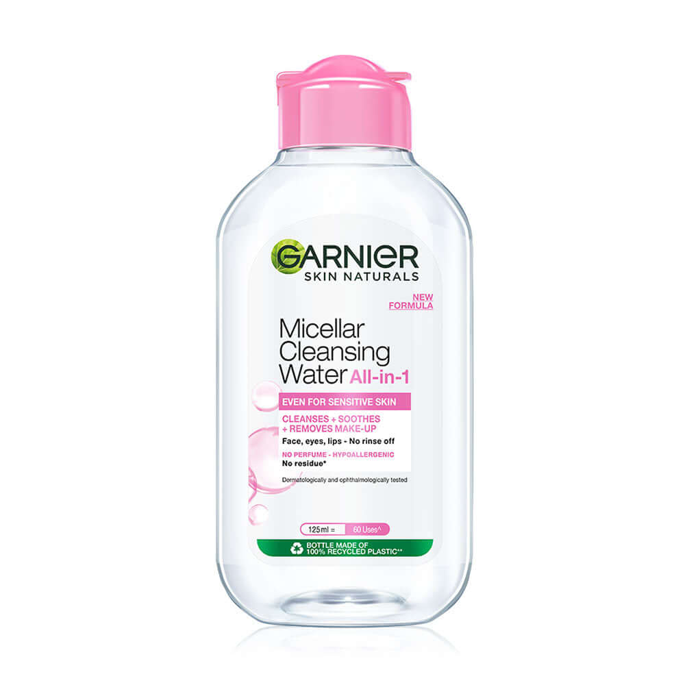 Garnier Micellar Water 125ml bottle front view for sensitive skin