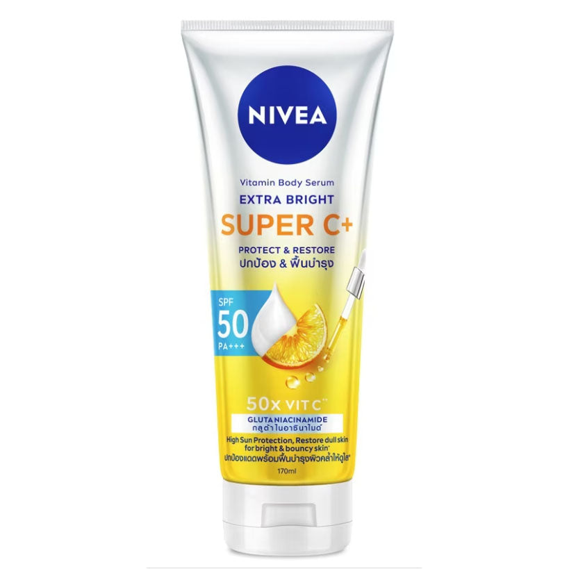 Nivea Super C Body Serum SPF50 PA+++ front view 170ml