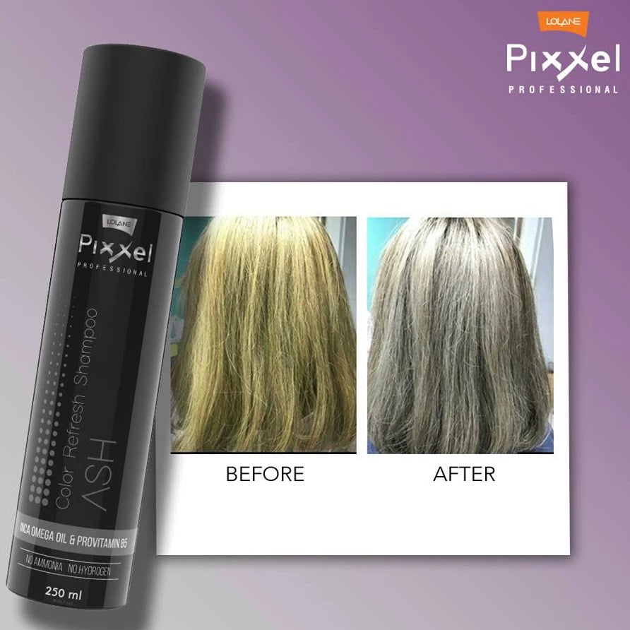 Lolane Pixxel ASH Shampoo color refresh ash hair comparison chart
