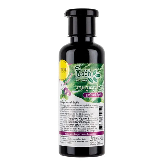Bio Way Butterfly Pea Shampoo Bai Mee Herbal Black Shine 240ml bottle front view