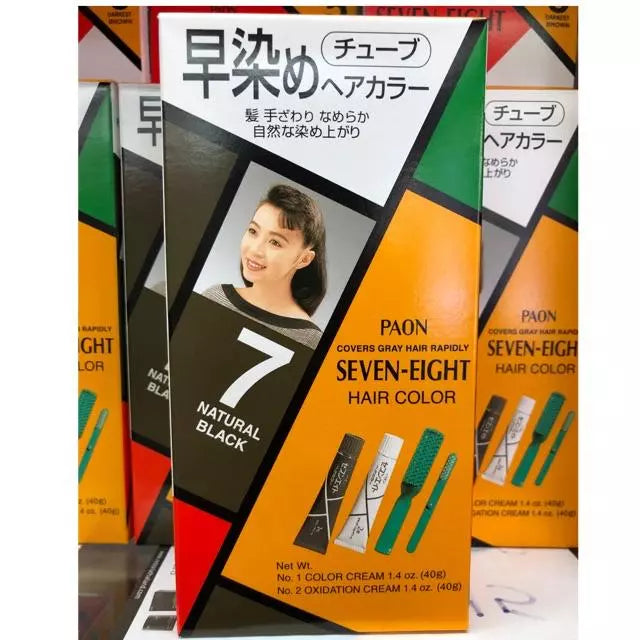 PAON Seven Eight Hair Color kit contents tubes and tools set
