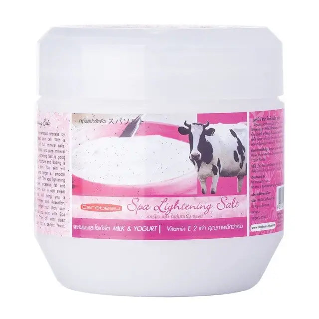 Carebeau Spa Salt Scrub milk yogurt jar front view 700g