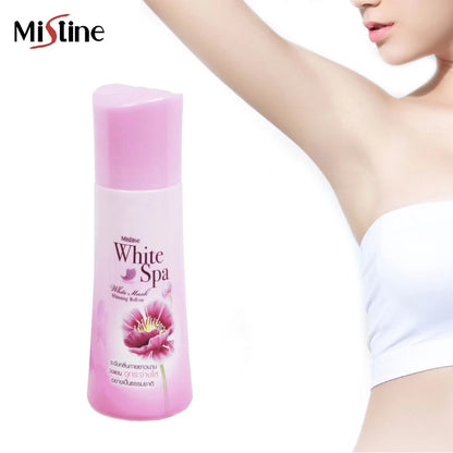 Mistine White Spa Whitening Roll-on Deodorant applied to underarm skin