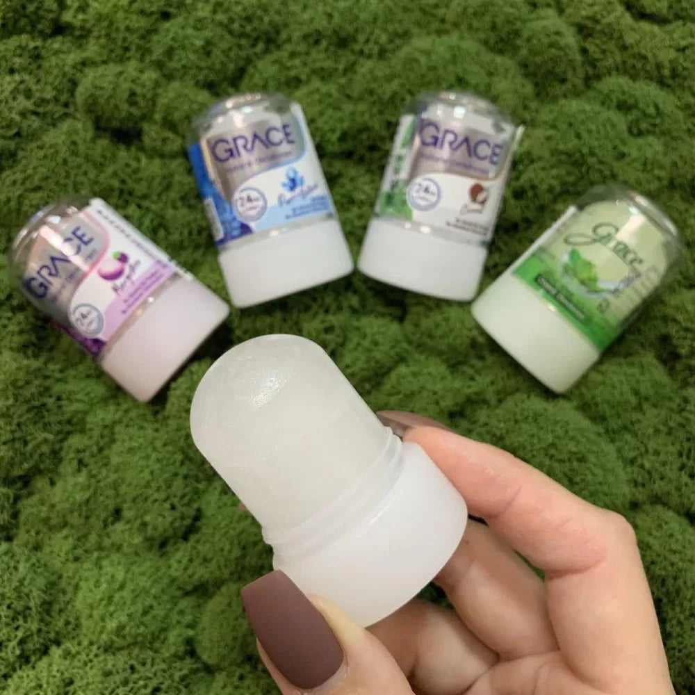 Grace Mangosteen Crystal Deodorant 70g Natural Herbal Roll On Alum Odor Protection