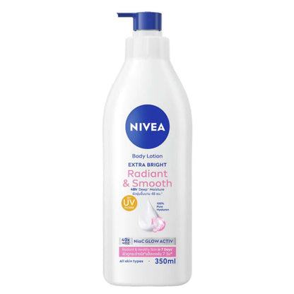 NIVEA Radiant Smooth Body Lotion Extra Bright Vitamin C 350ml bottle on a white background