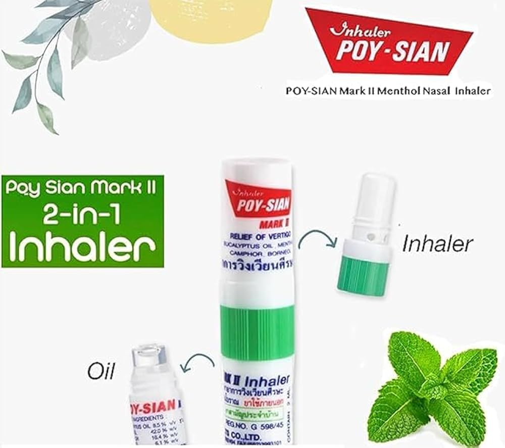 Poy Sian Inhaler Mark II with Mint Leaves and Natural Oils