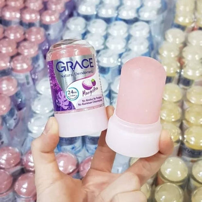 Grace Mangosteen Crystal Deodorant 70g Natural Herbal Roll On Alum Odor Protection