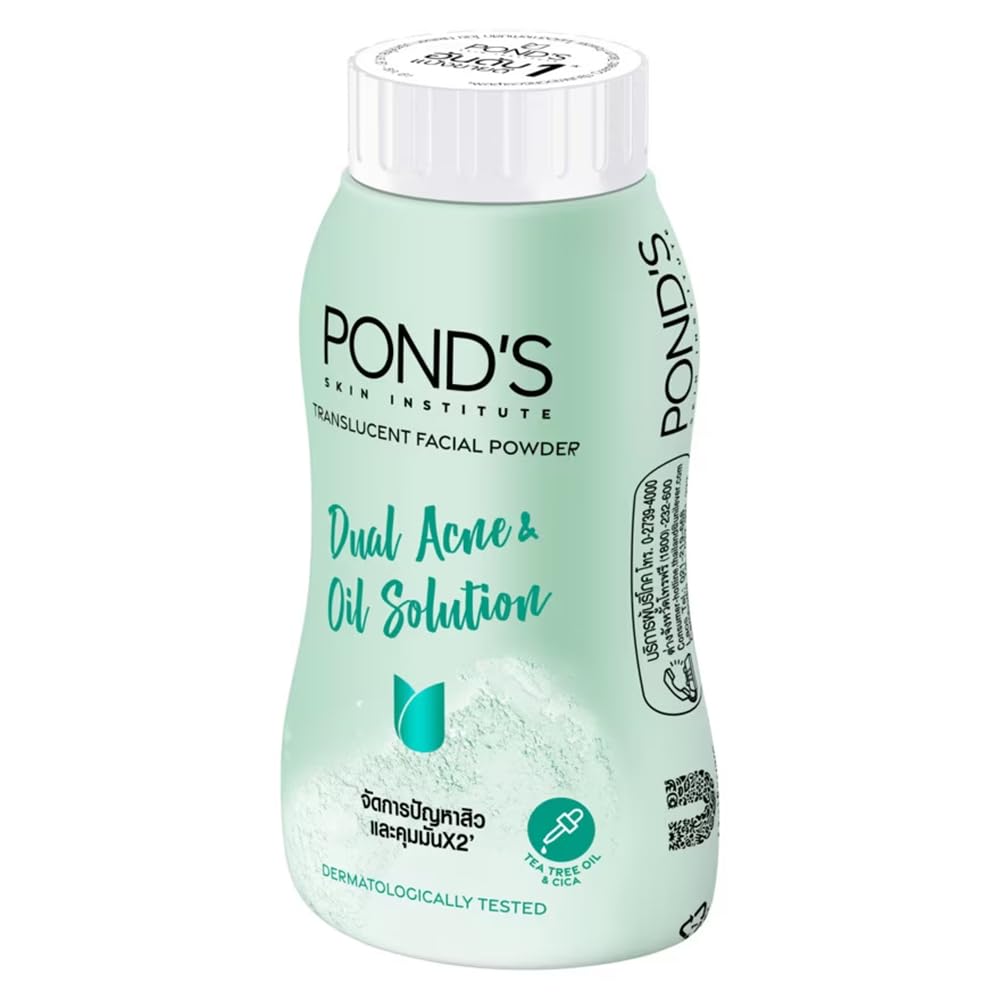 Ponds Dual Acne Oil Powder packaging front label tea tree cica design