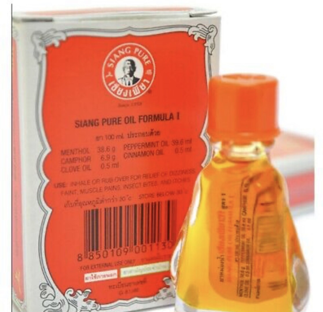 2 x SIANG PURE PEPPERMINT MENTHOL OIL Red 3cc Relieve dizziness