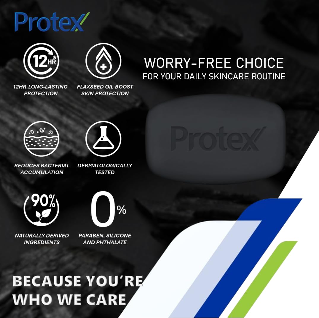 PROTEX MEN CHARCOAL SOAP protection icons 10x shield fresh feel design
