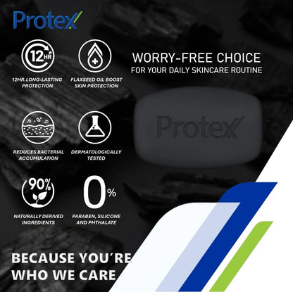 PROTEX MEN CHARCOAL SOAP protection icons 10x shield fresh feel design