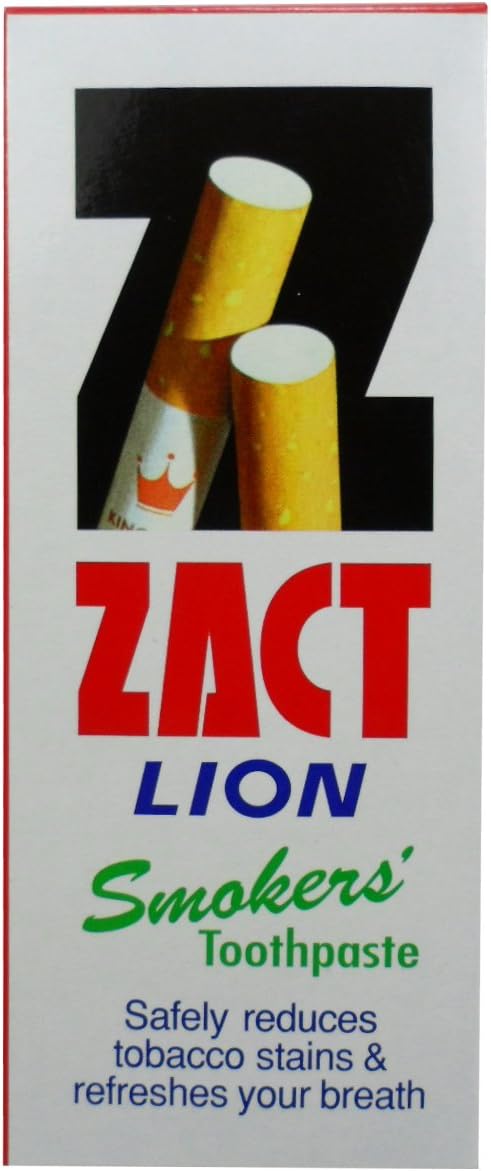 ZACT Lion Smokers Toothpaste front label close up 90g