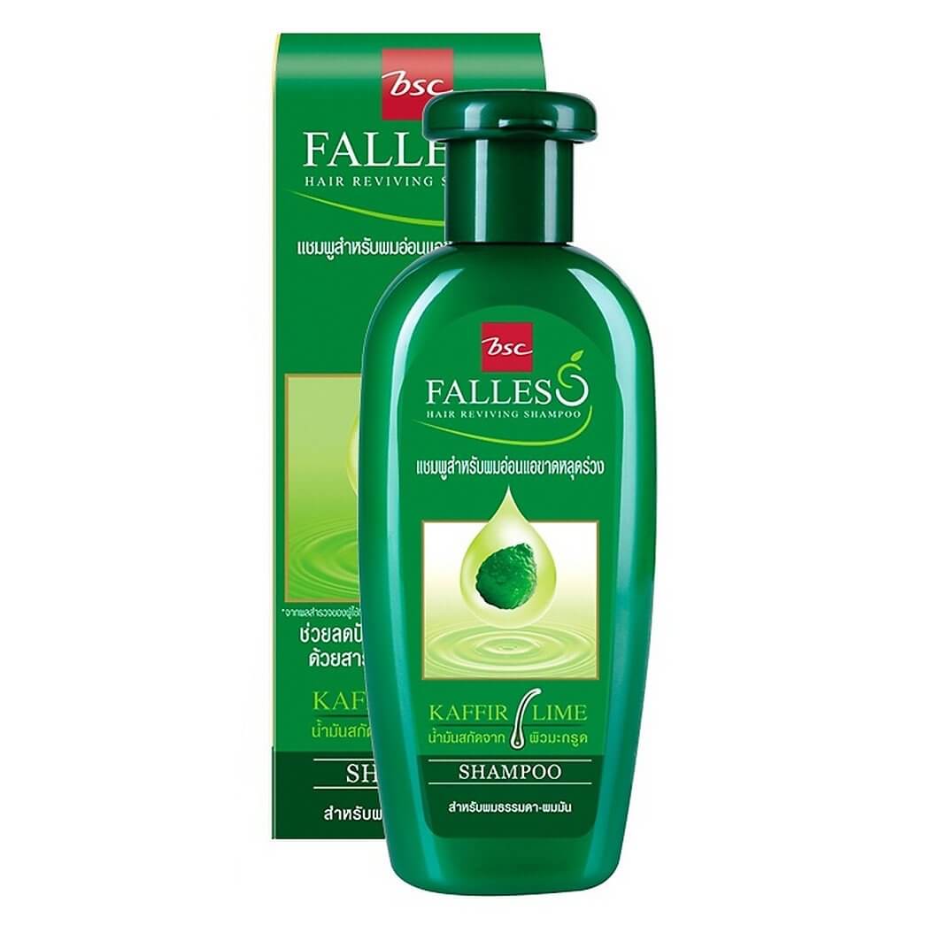 Falless Kaffir Lime Shampoo 180ml green bottle front view