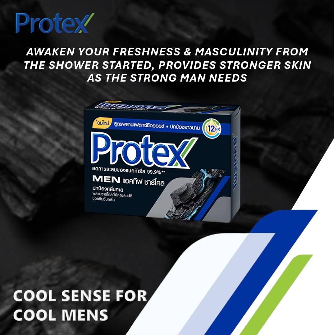 PROTEX MEN CHARCOAL SOAP box back label ingredients and barcode