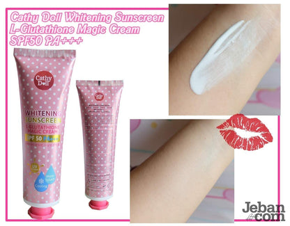 Cathy Doll L-Glutathione Sunscreen whitening magic cream tone up effect on skin