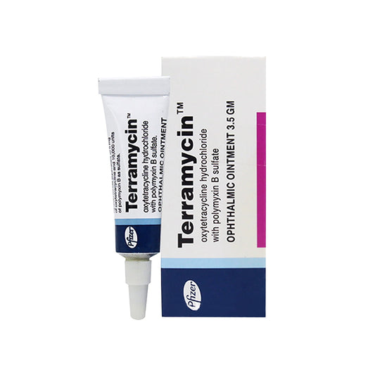 Terramycin 3.5g Eye Ointment for cats dogs horses cattle eye infection treatment by Pfizer
