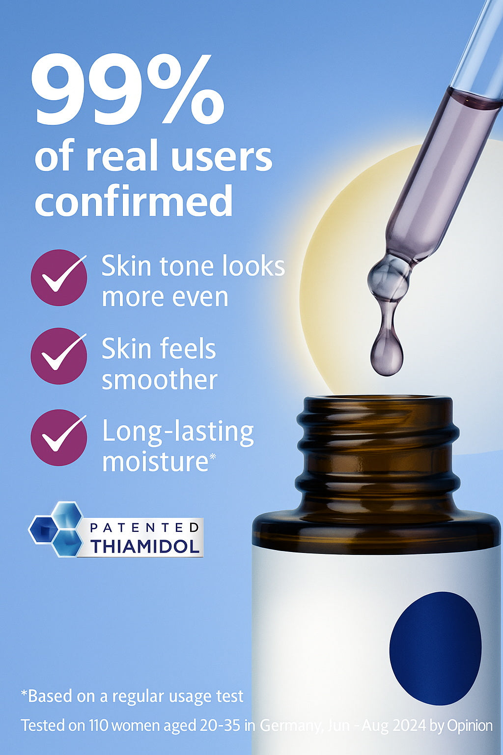 NIVEA Luminous 630 Skin Glow Serum dropper showing product texture
