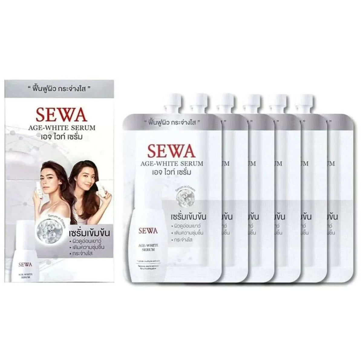 SEWA Age White Serum box with pack of sachets