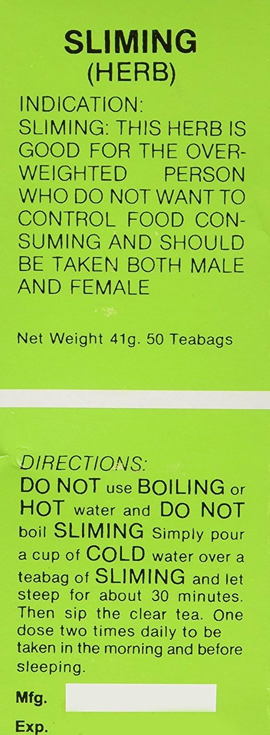  German Herb Slimming Tea ingredients and usage instructions label