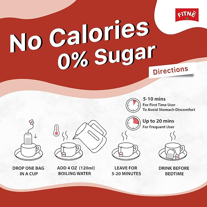 Fitne Herbal Slimming Tea 40 Bags with no calories and no sugar health benefits