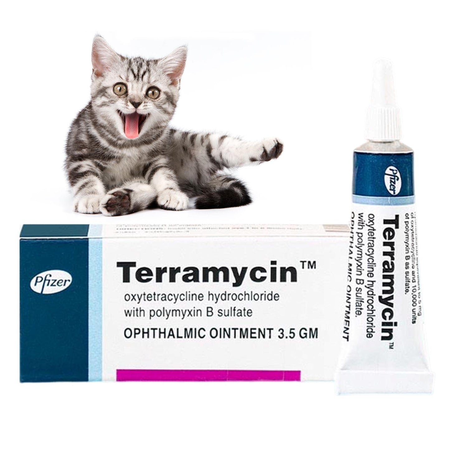 TERRAMYCIN 3.5 Gm Eye Care Ointment For Cat Cattle Dog Horse Infection Eye Drop