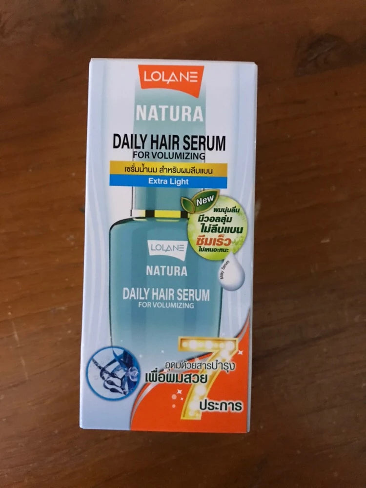 Lolane Natura Hair Serum volumizing extra light hair serum bottle packaging back view