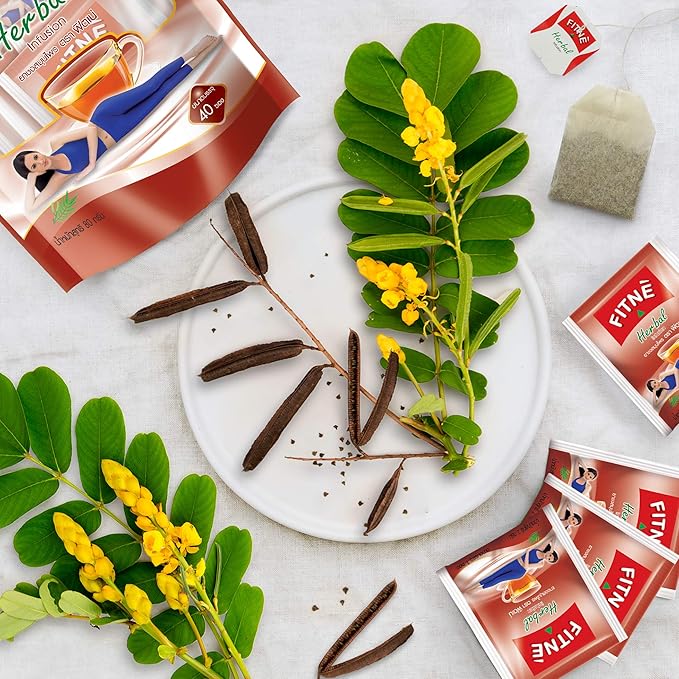 Fitne Herbal Slimming Tea 40 Bags with featured herbs including senna and Thai plants