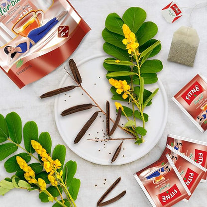 Fitne Herbal Slimming Tea 40 Bags with featured herbs including senna and Thai plants