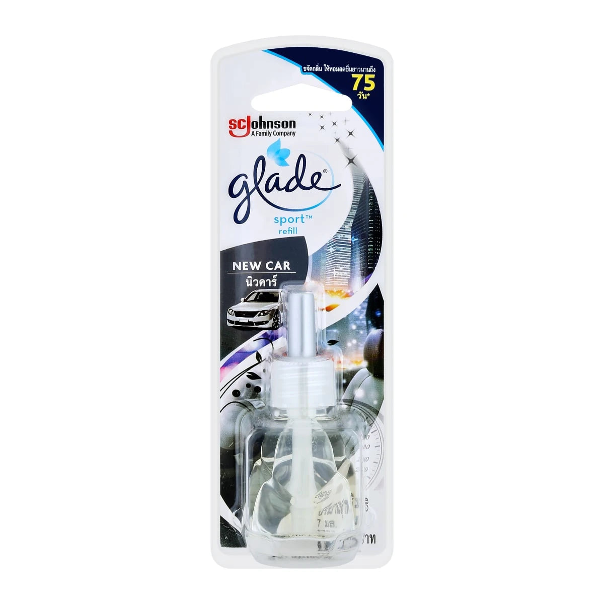 Glade Sport New Car air freshener Refill box side view packaging