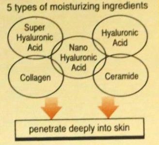 Hada Labo Perfect Gel hydration diagram with hyaluronic acid layers