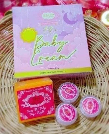 BB Baby Cream Set full packaging box with 3 creams (5g) and 1 soap