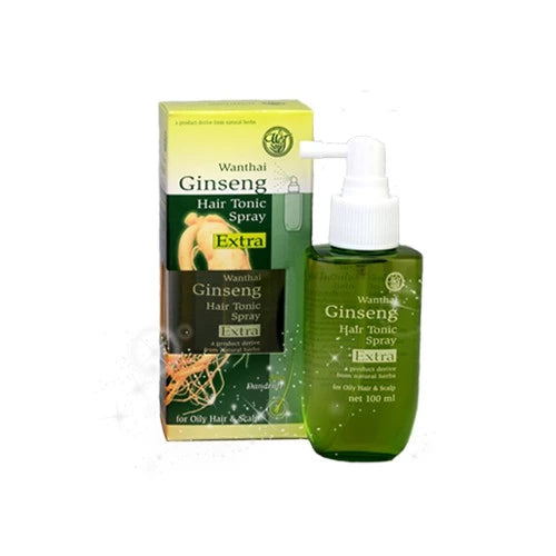 Wanthai Ginseng Hair Tonic Spray Extra 100ml herbal green bottle