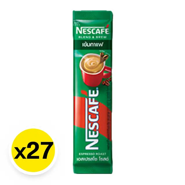 Nescafe Blend & Brew Espresso Roast instant coffee sachets 27 count strong smooth taste
