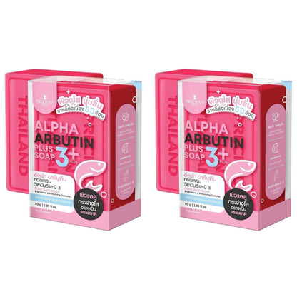 Alpha Arbutin Soap Precious Skin Thailand pack of 2 bars in pink packaging