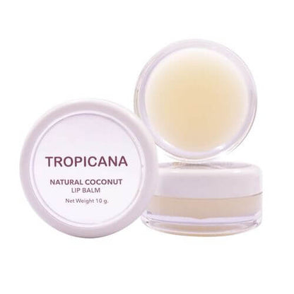 Tropicana Coconut Lip Balm open jar texture close up