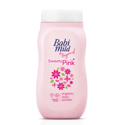 Babi Mild Baby Powder Sweety Pink Plus front bottle design