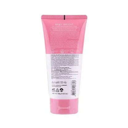 Baby Bright AHA Gluta Foam facial cleanser tube standing display 120g