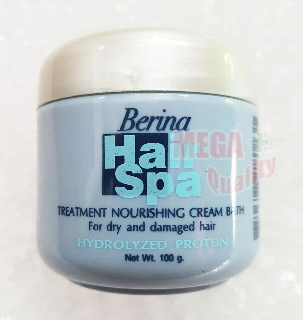 Berina Hair Spa Treatment Nourishing Cream for dry and damaged hair in blue jar, designed for deep nourishment.