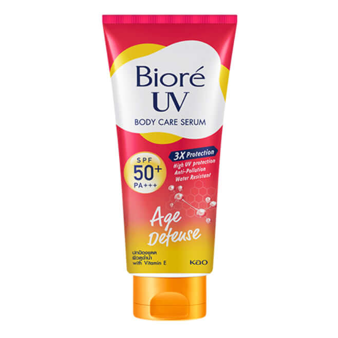 Biore UV Body Serum Age Defense SPF50+ PA+++ 150ml front packaging tube