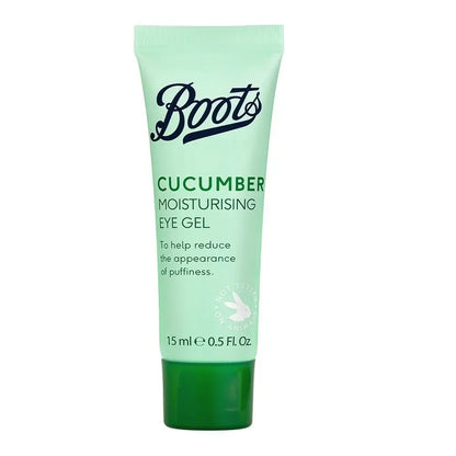 Boots Cucumber Eye Gel 15ml Moisturising Eye Gel Front Product Packaging