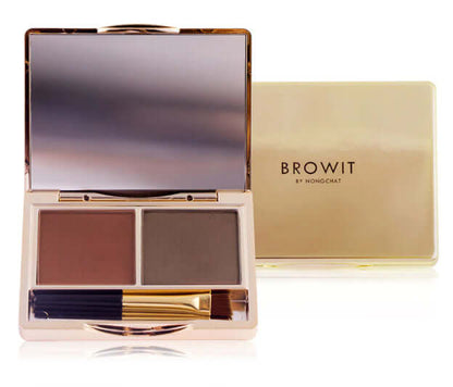 Browit Brow Shadow Easy Drawing Series 1 Eyebrow Powder Nongchat 4g compact with dual color powder and brush.
