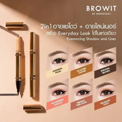 Browit Eyemazing Shadow Liner elegant gold and brown eye makeup shade guide